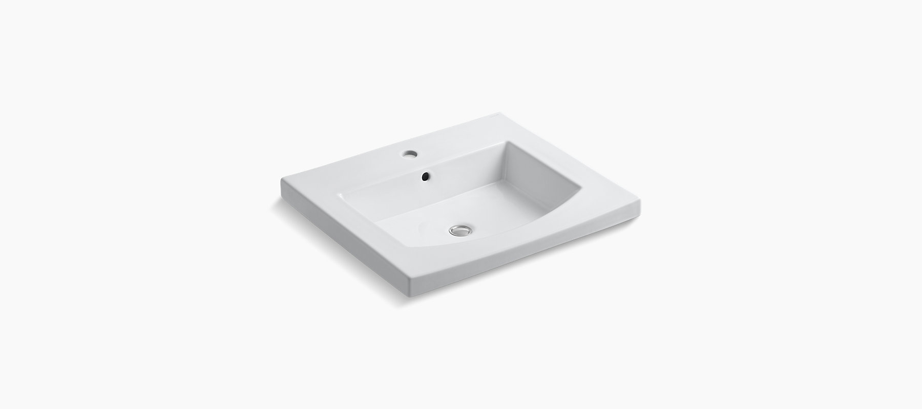 KOHLER K-2956-1-47 Persuade Curv Top and Basin Bathroom Sink with Single-Hole Faucet Drilling Almond